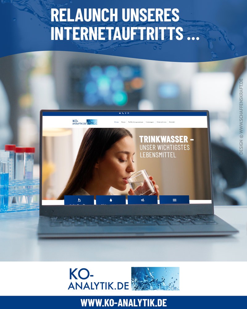 Relaunch der KO-Analytik Website über Trinkwasser