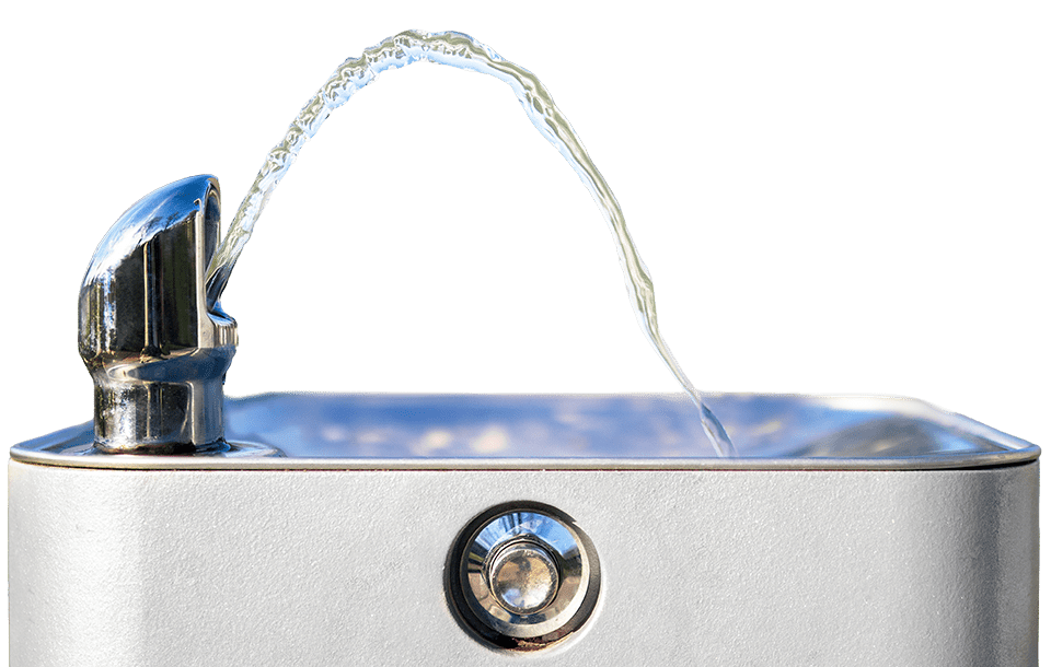 Trinkbrunnen mit fließendem Wasserstrahl