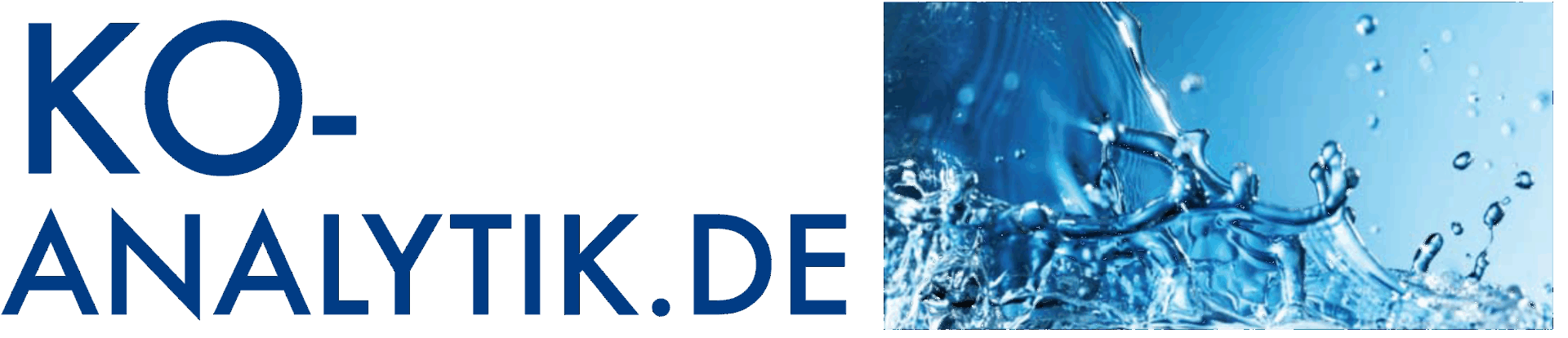 Logo KO-Analytik mit spritzendem Wasser
